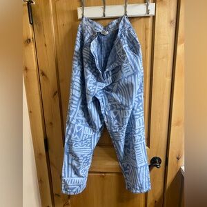 Vintage Blue Patterned Women’s Pants